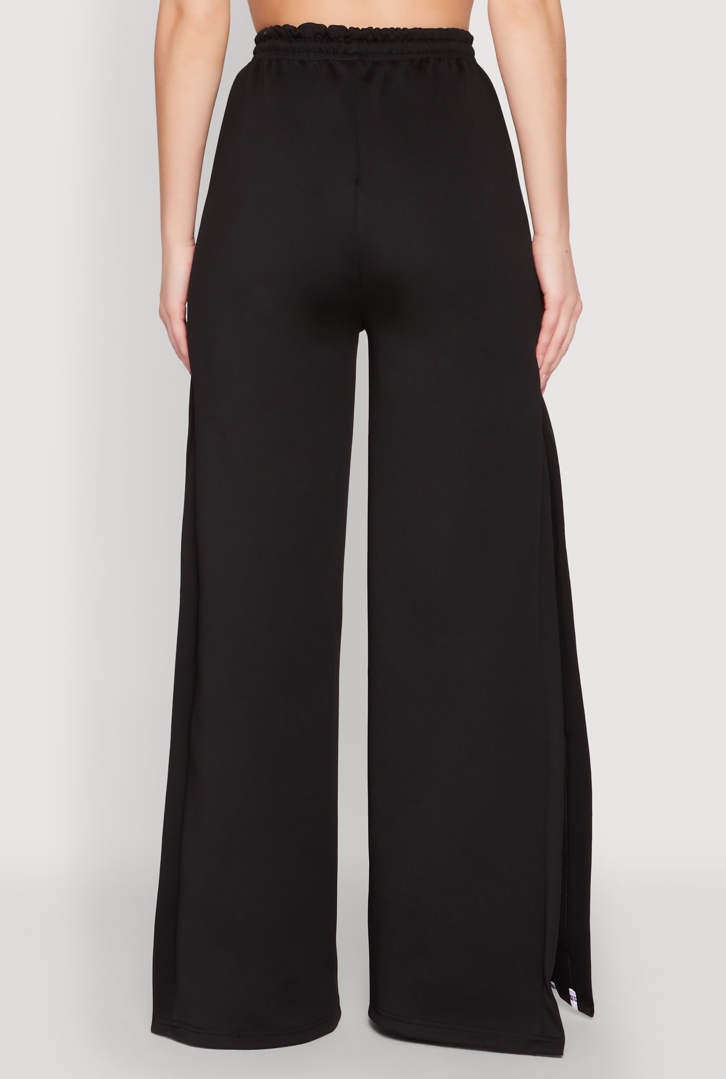 Pintuck Varsity Stripe Side Slit Pants