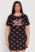 Plus Size Yep Still Single Graphic Nightgown