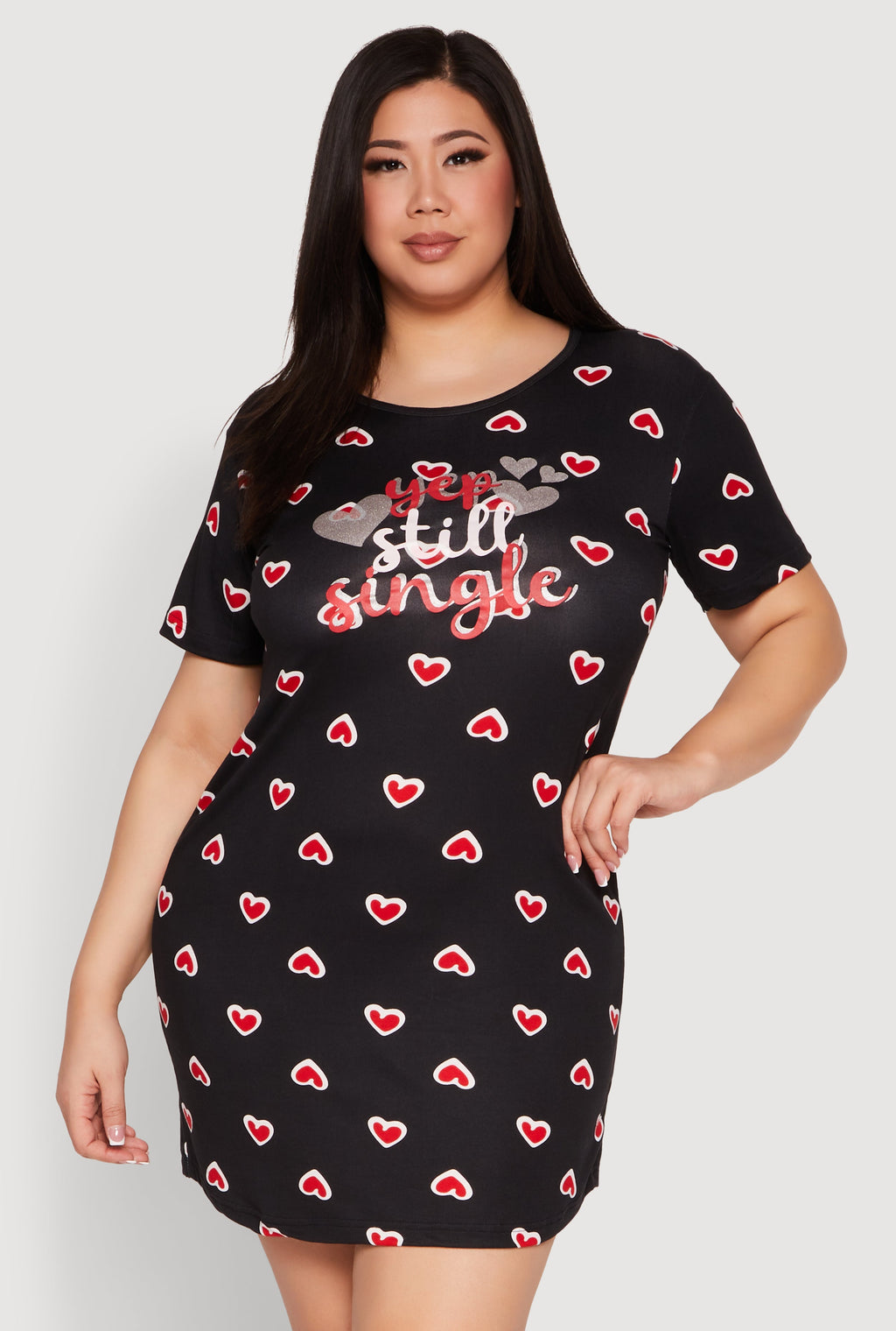 Plus Size Yep Still Single Graphic Nightgown