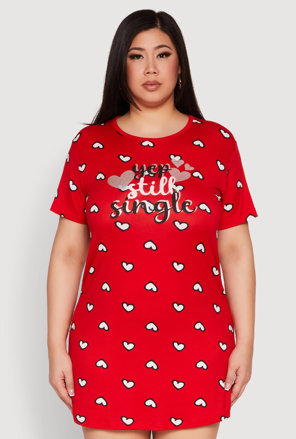 Plus Size Yep Still Single Graphic Nightgown