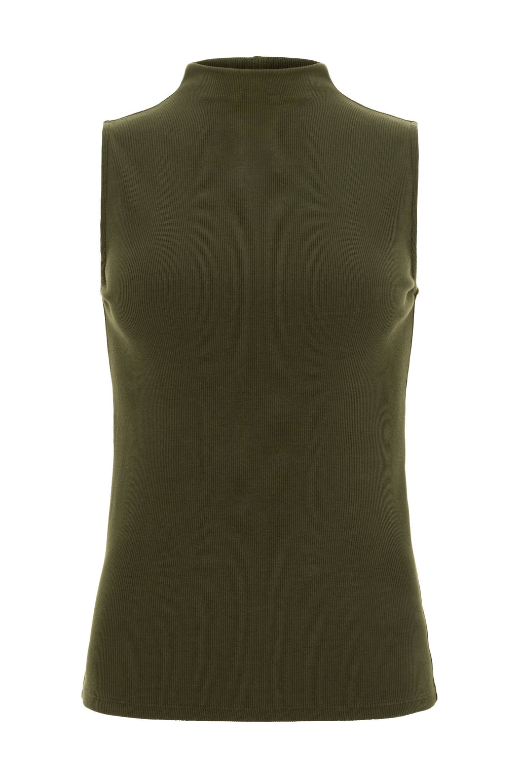 Siobhan Sleeveless High Neck Pima Rib Top