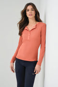 Polina Ribbed Henley Top
