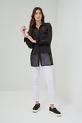 Abriana Oversized Mixed Media Top