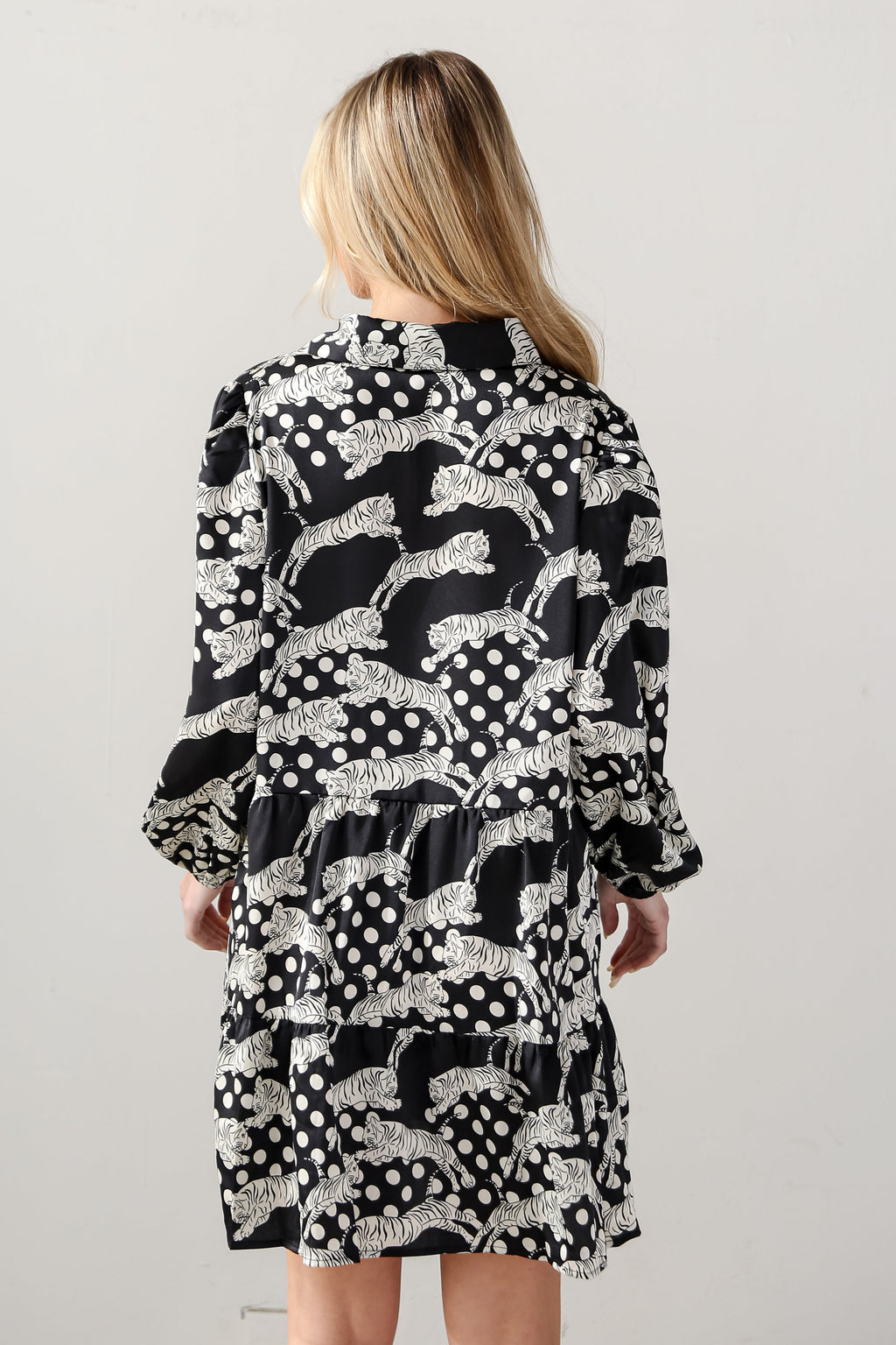 FINAL SALE - Style Spotting Black Tiger Mini Dress