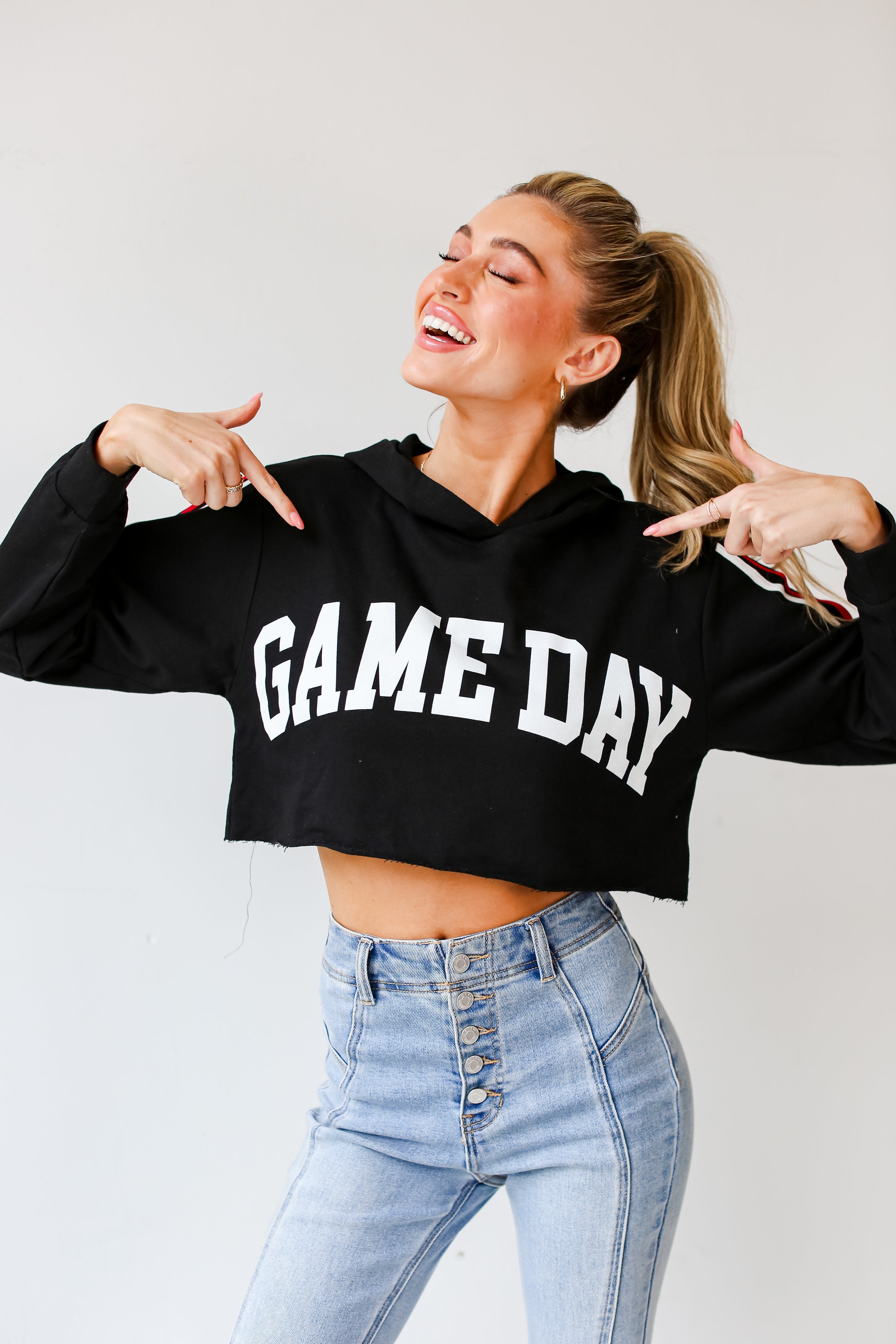 FINAL SALE - Game Day Cropped Hoodie